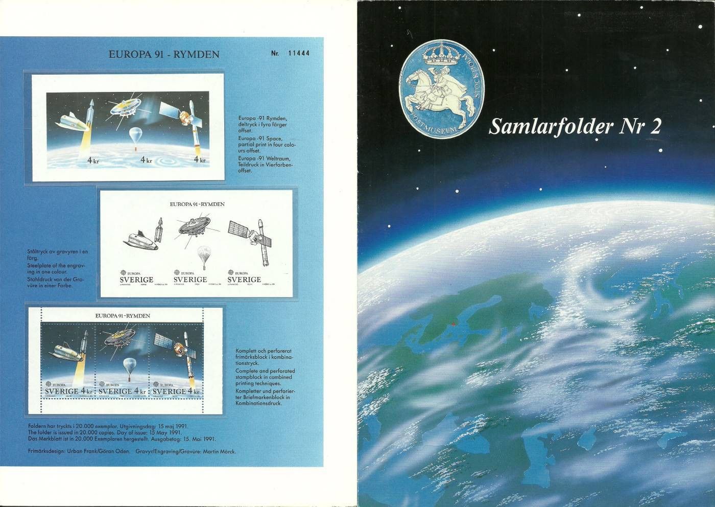 Znaczek Szwecja 1991 Mi h-blatt 1663-1665(B,ND) Czyste **