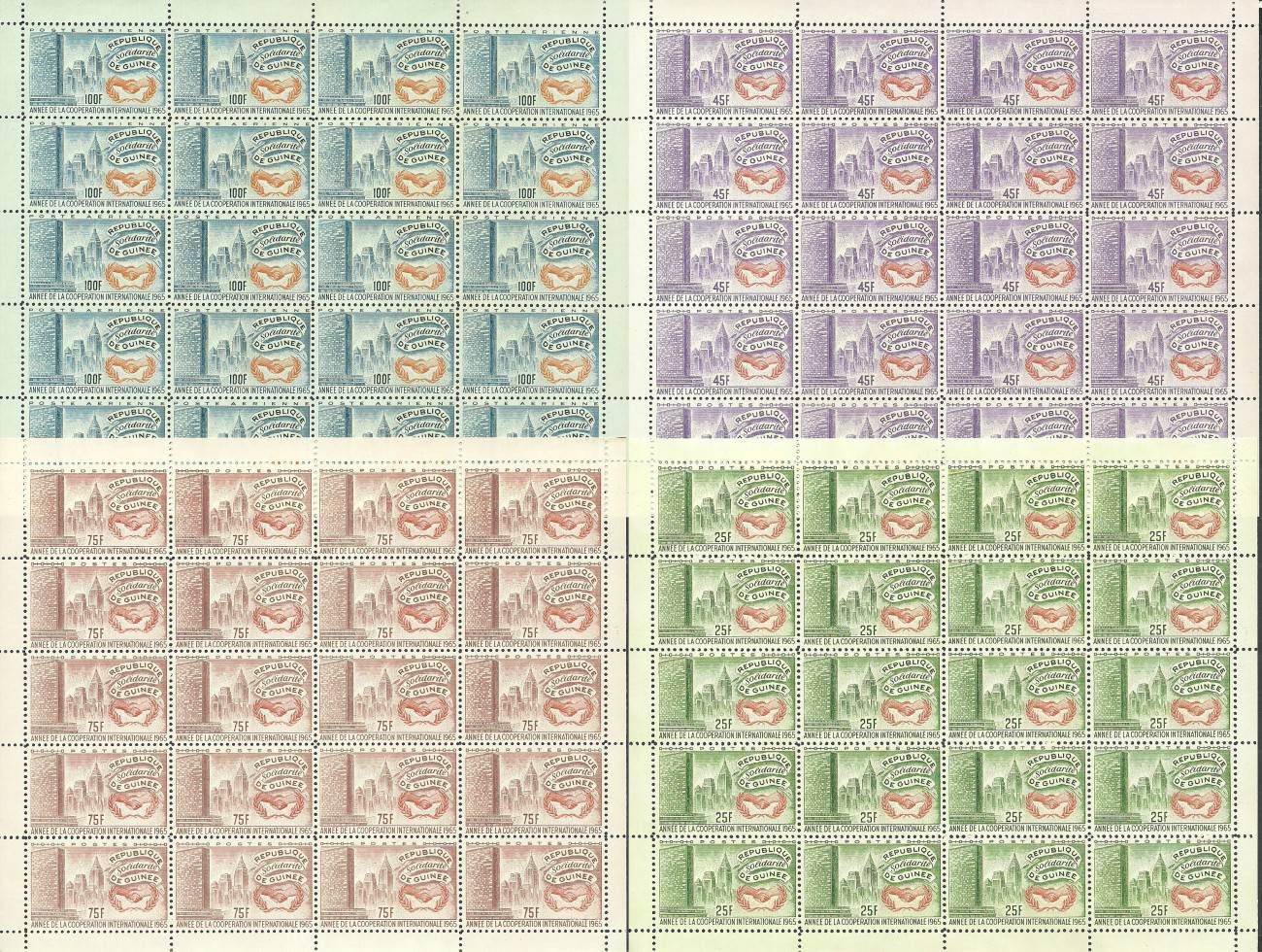 Znaczek Gwinea 1965 Mi ark 314-317 Czyste **