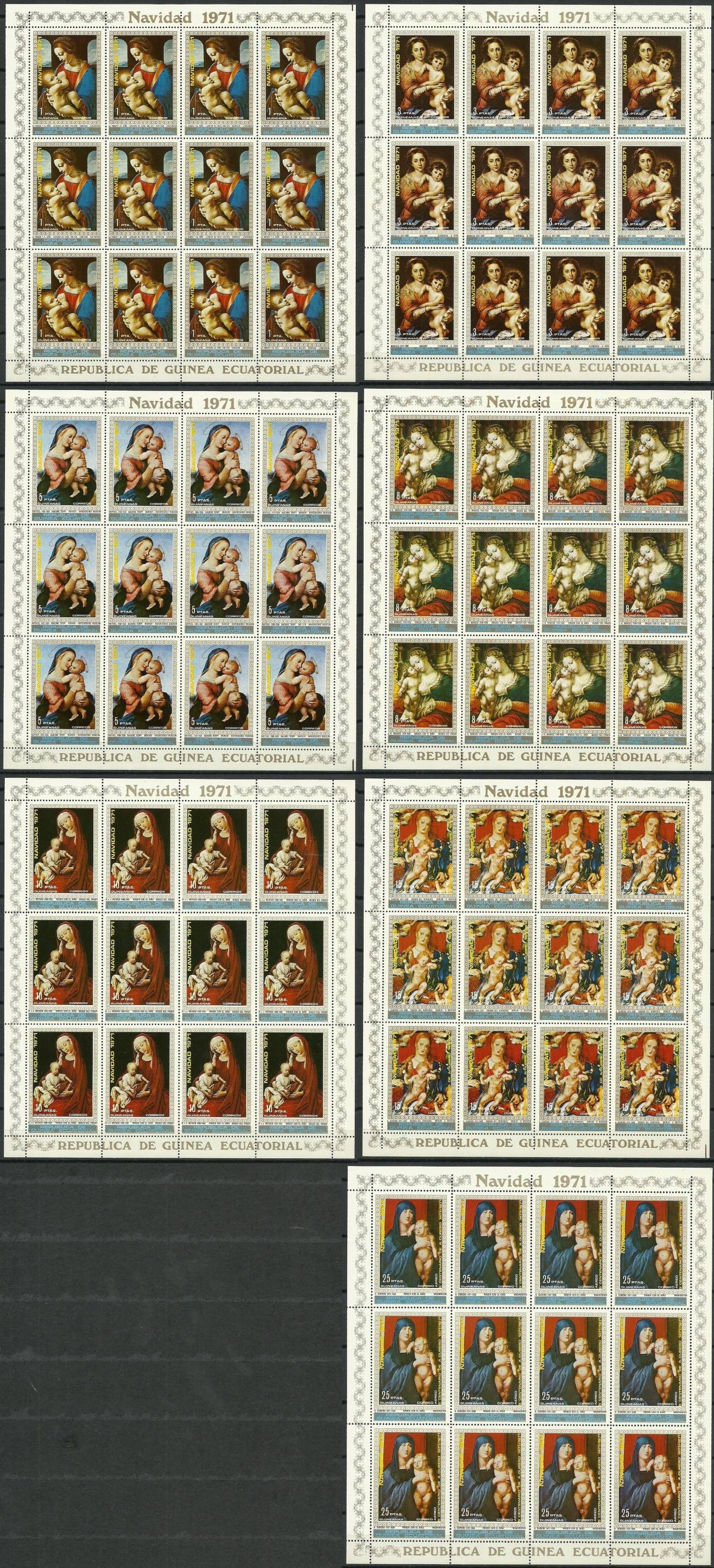 Znaczek Gwinea Równikowa 1972 Mi ark 37-43 Czyste **
