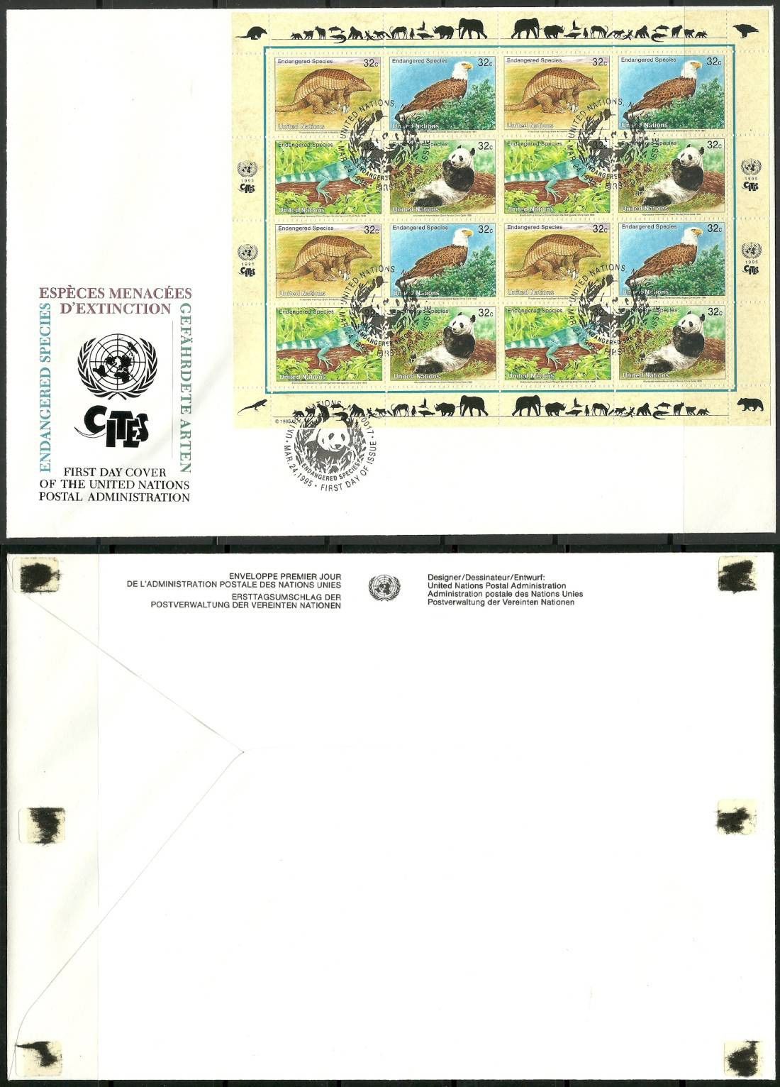 Znaczek Narody Zjednoczone Nowy Jork 1995 Mi ark 681-684 FDC
