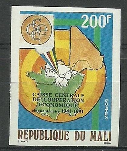 Znaczek Mali 1991 Mi 1144B Czyste **