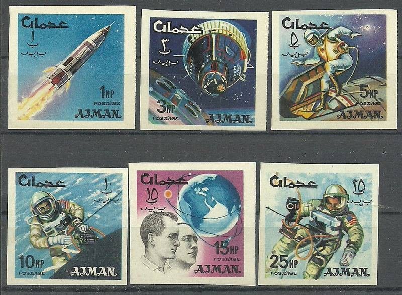 Znaczek Ajman / Adżman 1966 Mi 93-98B Czyste **
