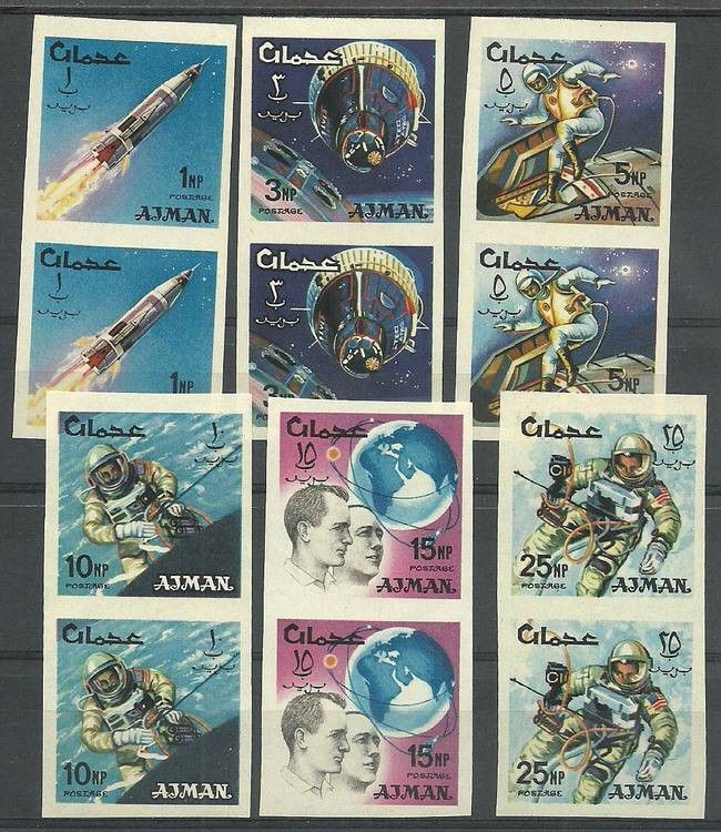 Znaczek Ajman / Adżman 1966 Mi 93-98B Czyste **