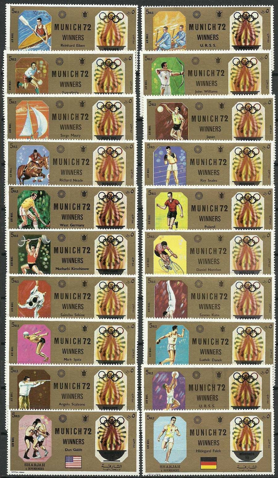 Znaczek Sharjah 1972 Mi 1158-1177 Czyste **