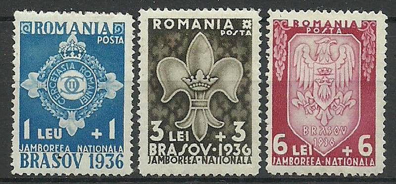 Znaczek Rumunia 1936 Mi 516-518 Z podlepką *