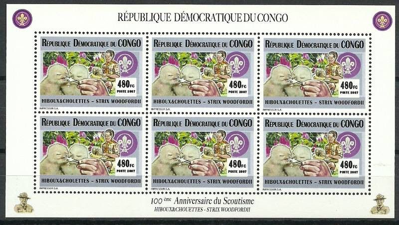Znaczek Kongo Kinszasa / Zair 2007 Mi ark 1929I Czyste **