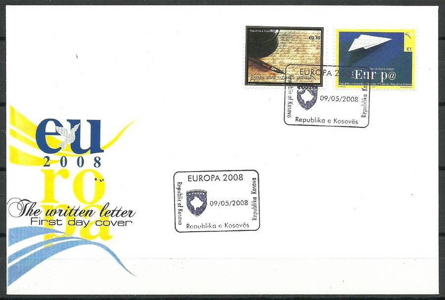 Znaczek Kosowo 2008 Mi 102-103 FDC