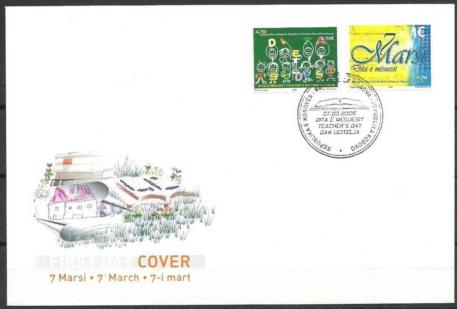 Znaczek Kosowo 2008 Mi 93-94 FDC