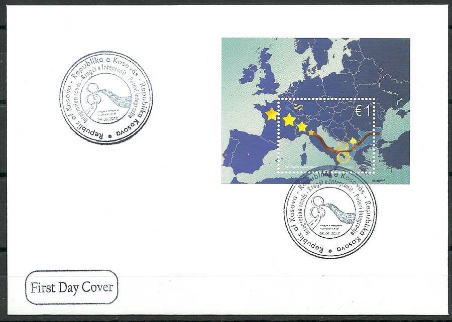 Znaczek Kosowo 2010 Mi bl 15 FDC