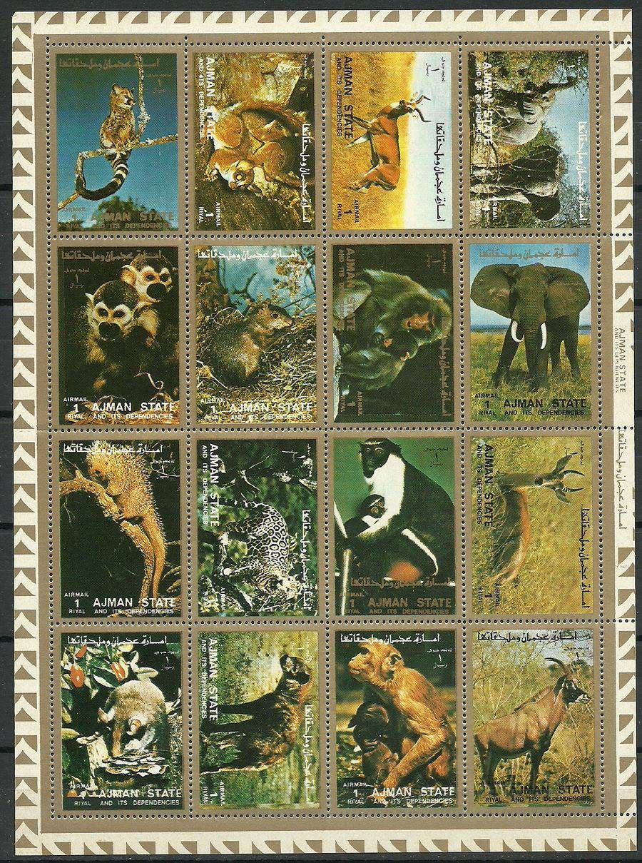 Znaczek Ajman / Adżman 1973 Mi ark 2685-2700 Czyste **