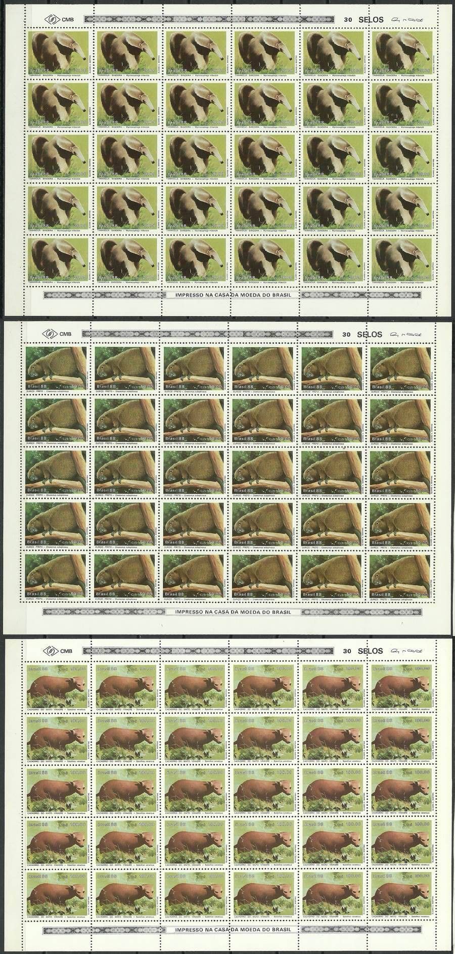 Znaczek Brazylia 1988 Mi ark 2259-2261 Czyste **