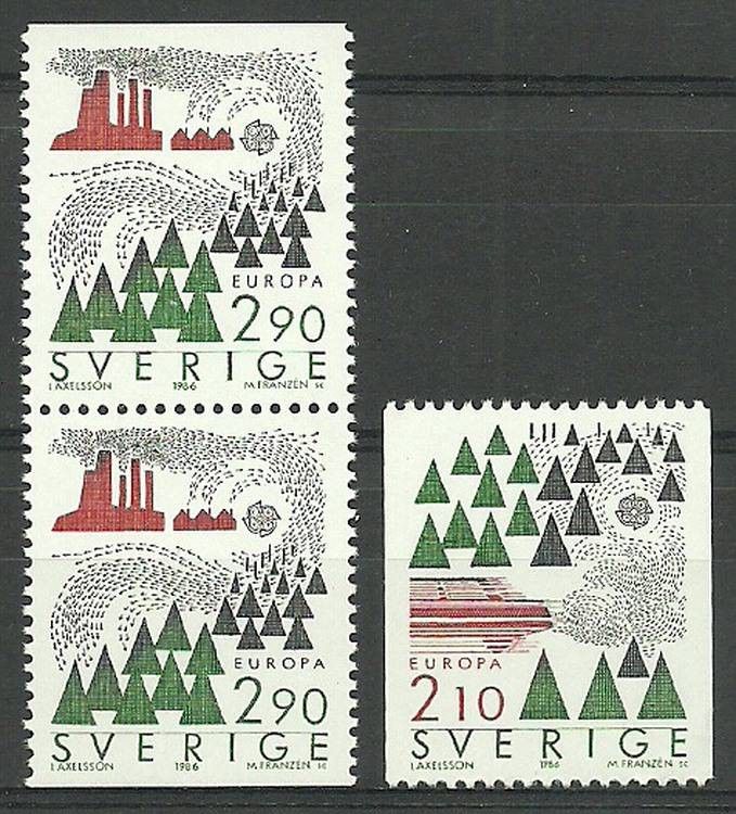 Znaczek Szwecja 1986 Mi 1397-1398C,Do,Du Czyste **