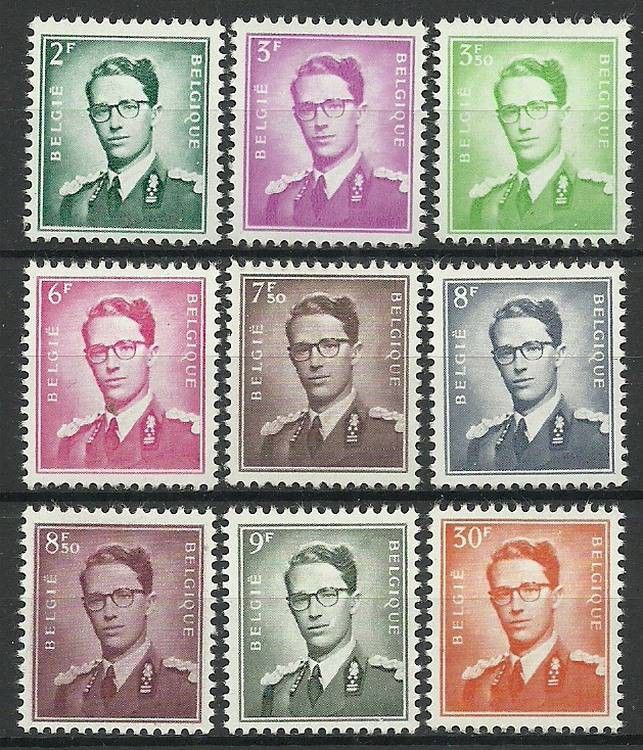 Znaczek Belgia 1958 Mi 1126-1134x Czyste **