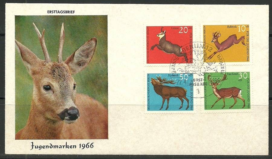 Znaczek Berlin Niemcy 1966 Mi 291-294 FDC