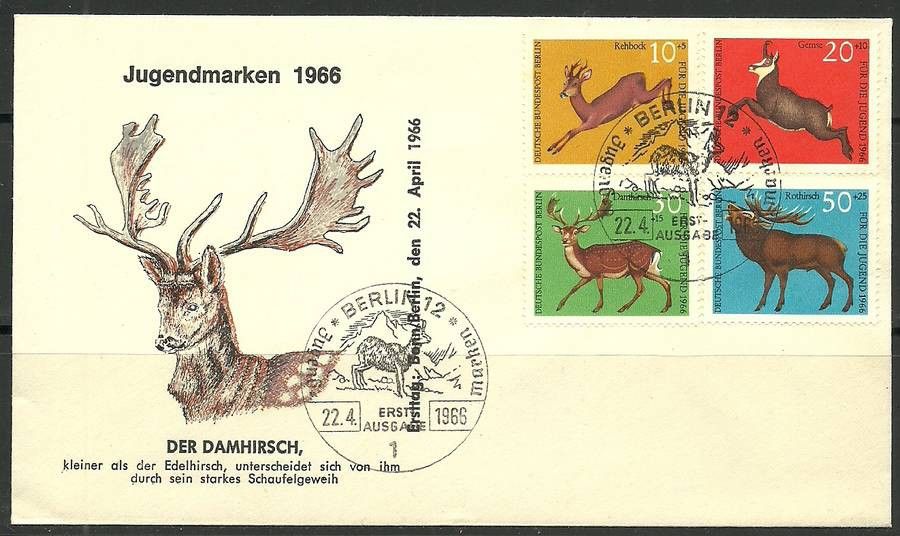 Znaczek Berlin Niemcy 1966 Mi 291-294 FDC