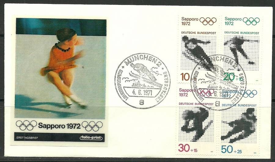 Znaczek Niemcy 1971 Mi 680-683 FDC