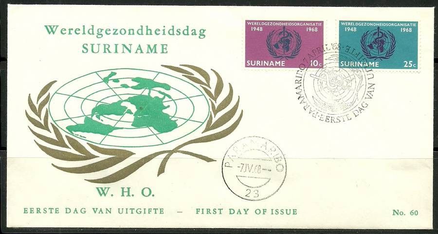 Znaczek Surinam 1968 Mi 538-539 FDC