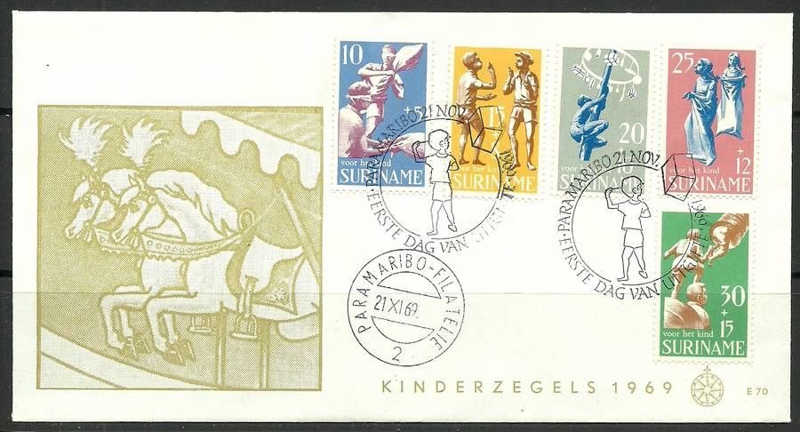 Znaczek Surinam 1969 Mi 564-568 FDC