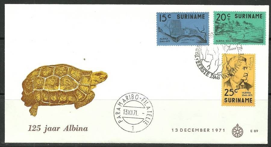 Znaczek Surinam 1971 Mi 613-615 FDC