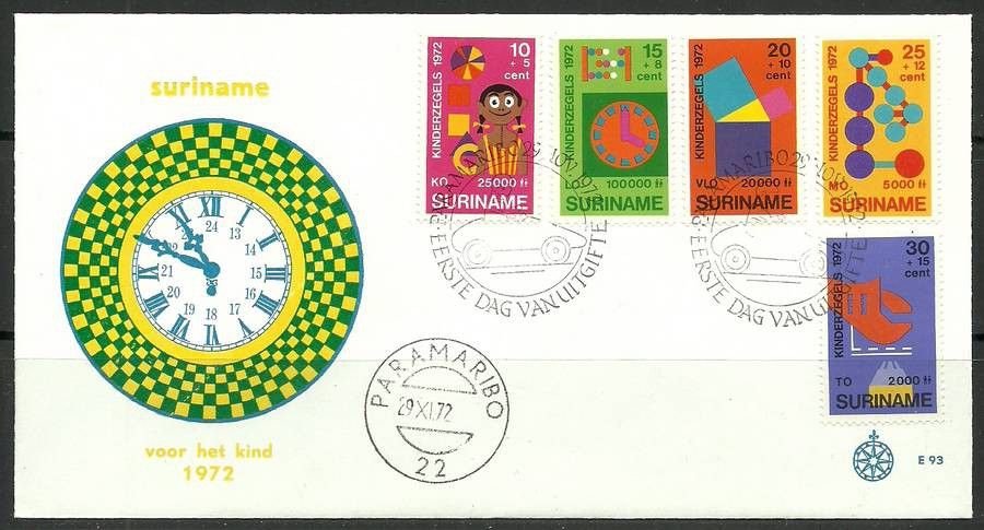 Znaczek Surinam 1972 Mi 638-642 FDC