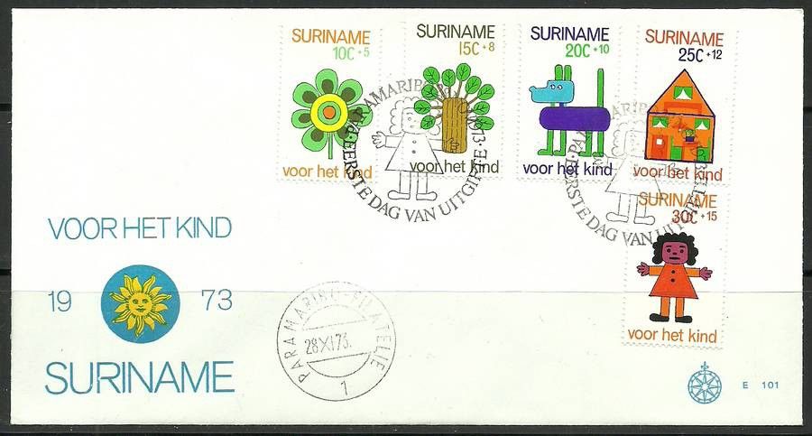 Znaczek Surinam 1973 Mi 658-662 FDC