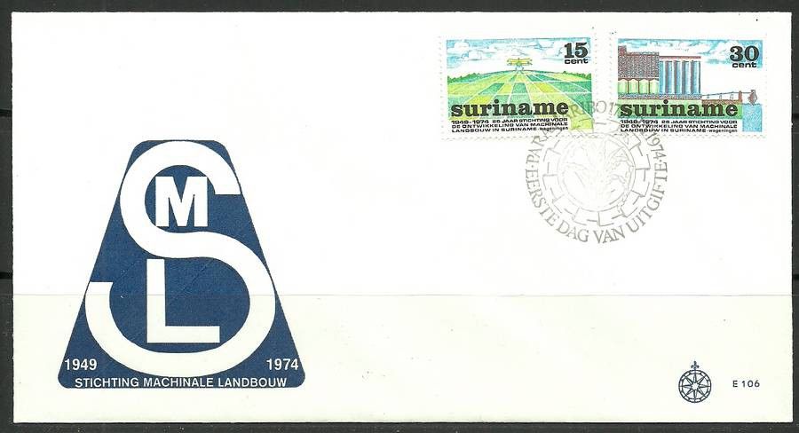 Znaczek Surinam 1974 Mi 673-674 FDC