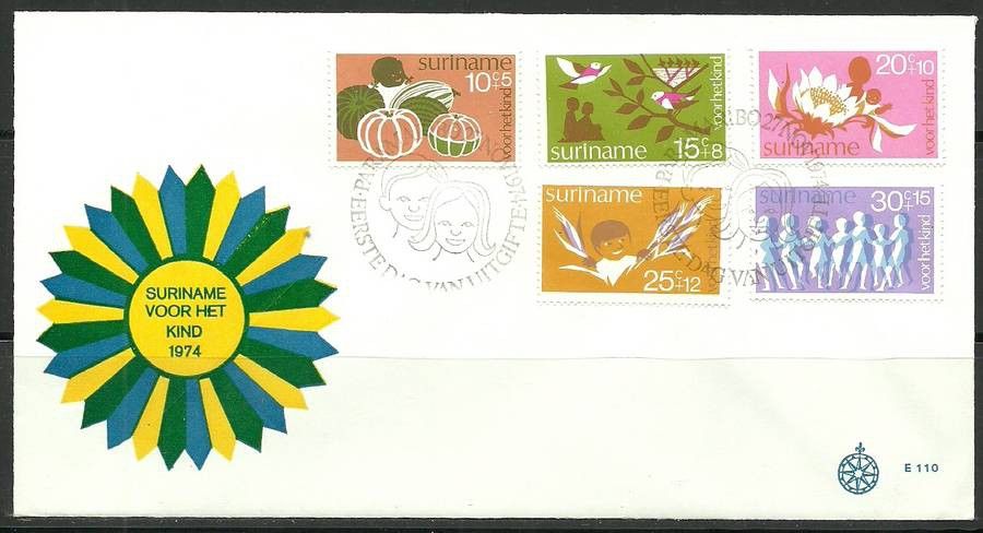 Znaczek Surinam 1974 Mi 682-686 FDC