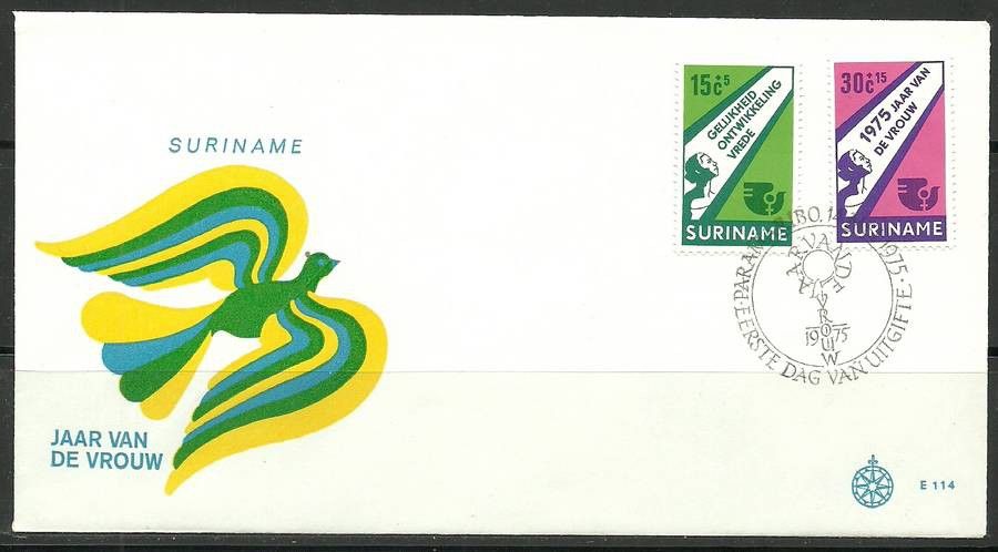 Znaczek Surinam 1975 Mi 693-694 FDC