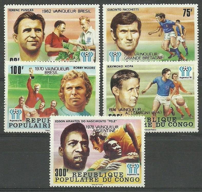 Znaczek Kongo 1978 Mi 662-666b Czyste **
