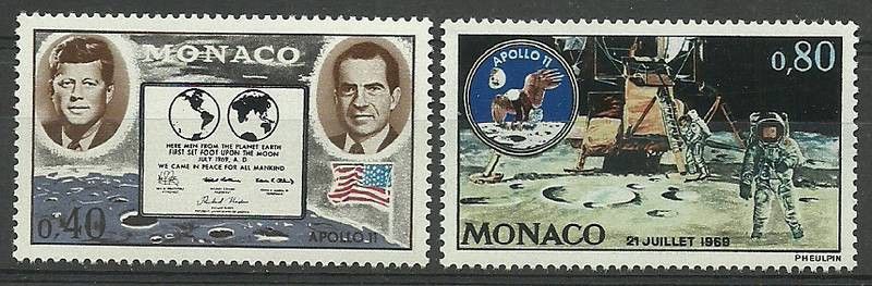 Znaczek Monako 1970 Mi 974-975 Czyste **