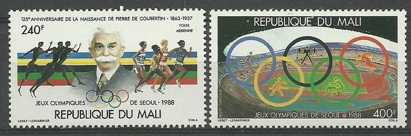 Znaczek Mali 1988 Mi 1106-1107 Czyste **
