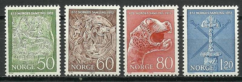 Znaczek Norwegia 1972 Mi 639-642 Czyste **