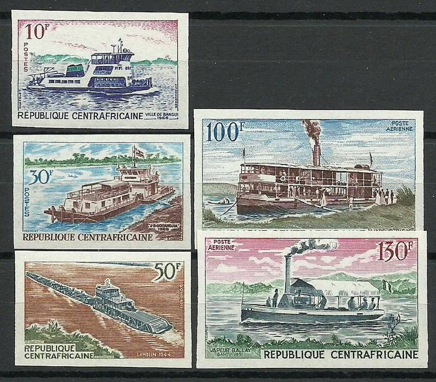 Znaczek Republika Środkowoafrykańska 1968 Mi 176-180B Czyste **
