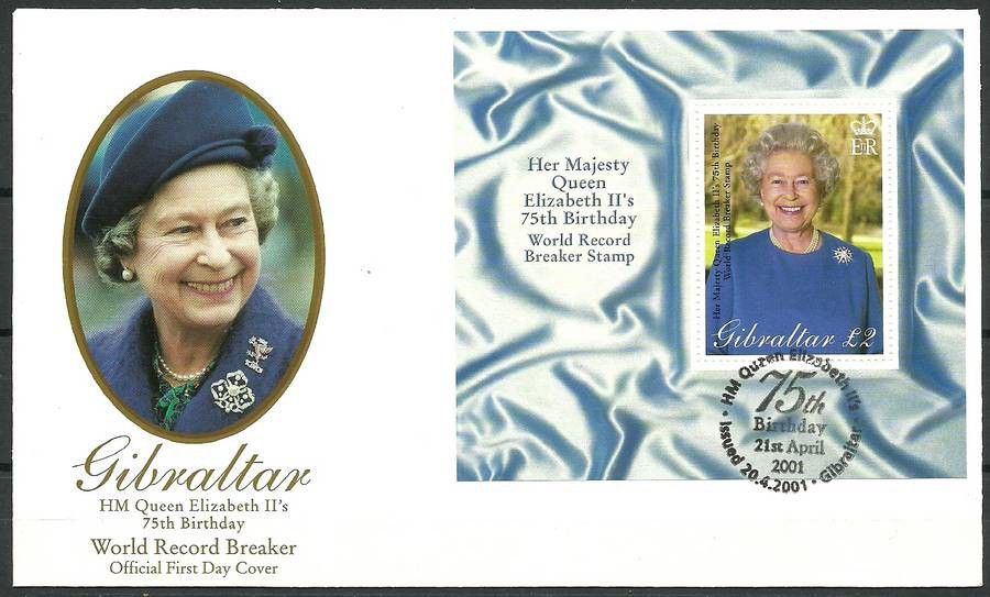 Znaczek Gibraltar 2001 Mi bl 45 FDC
