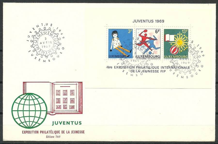 Znaczek Luksemburg 1969 Mi bl 8 FDC