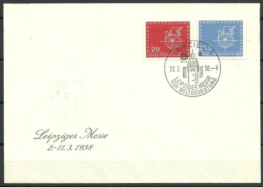 Znaczek NRD / DDR 1958 Mi 618-619 FDC