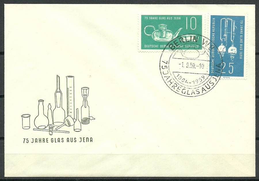 Znaczek NRD / DDR 1959 Mi 713-714 FDC