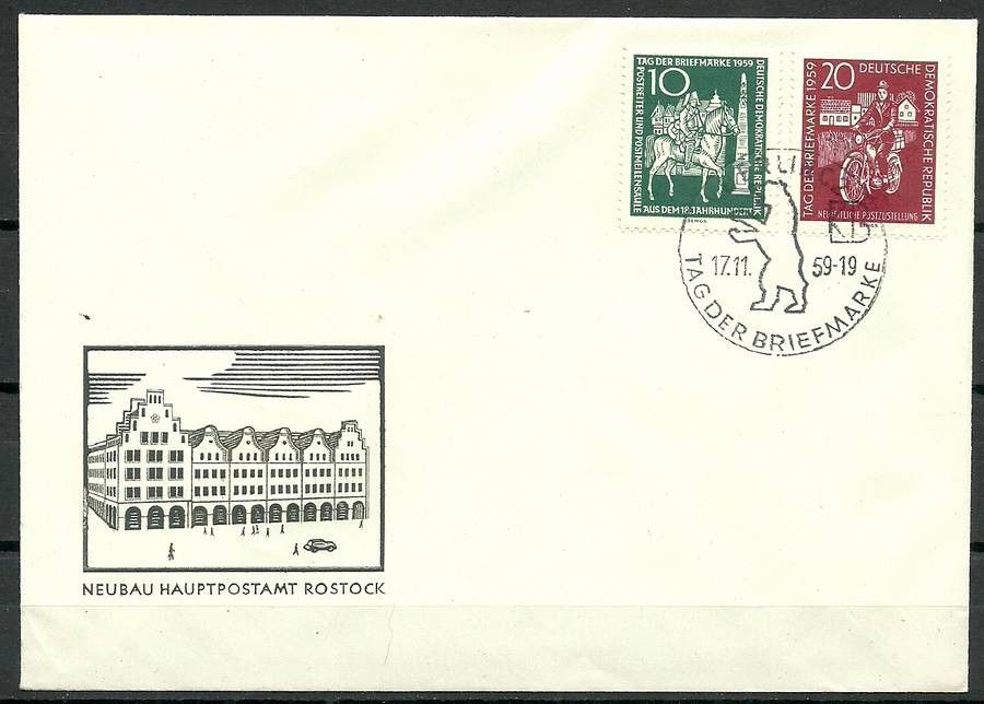 Znaczek NRD / DDR 1959 Mi 735-736 FDC