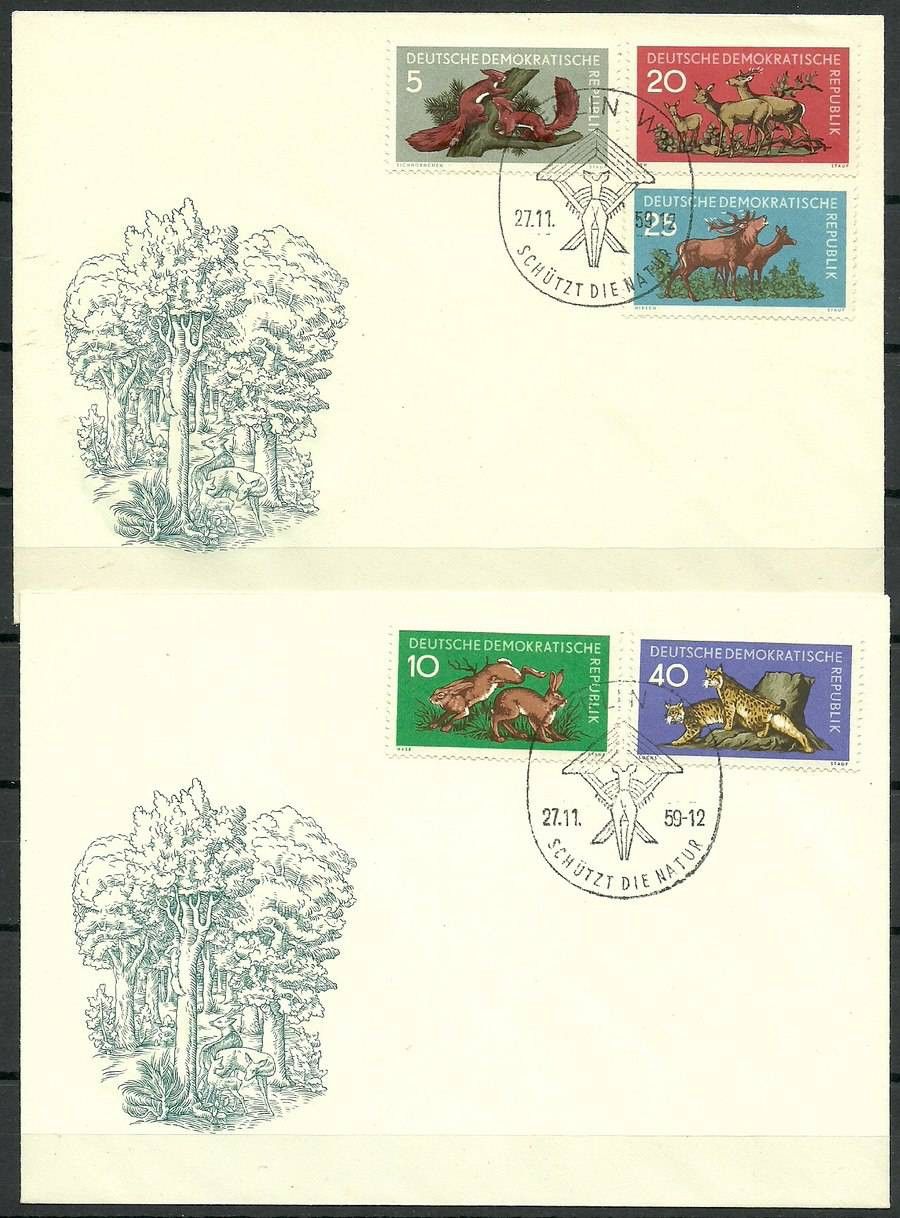 Znaczek NRD / DDR 1959 Mi 737-741 FDC