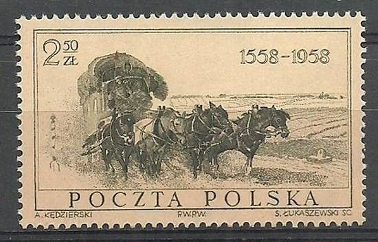 Znaczek Polska 1958 Mi 1072 Fi 927 Czyste **