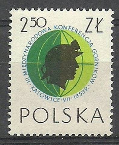 Znaczek Polska 1959 Mi 1107 Fi 963 Czyste **