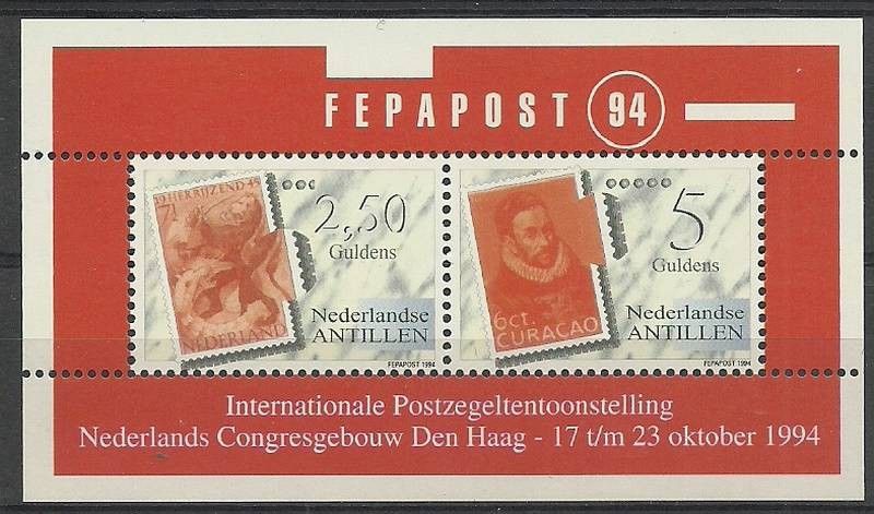 Znaczek Antyle Holenderskie 1994 Mi bl 42 Czyste **