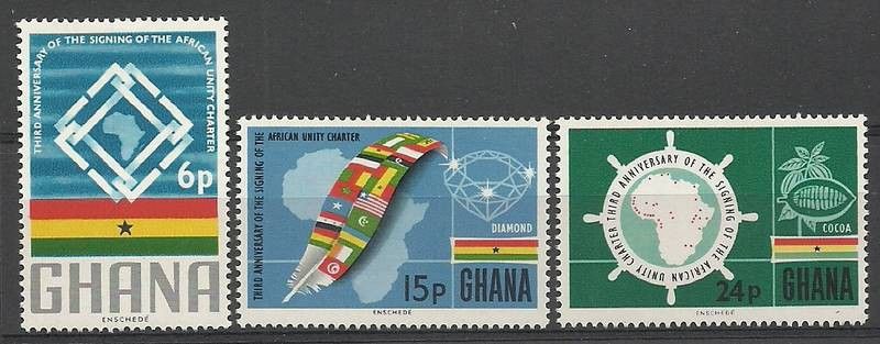 Znaczek Ghana 1966 Mi 266-268 Czyste **