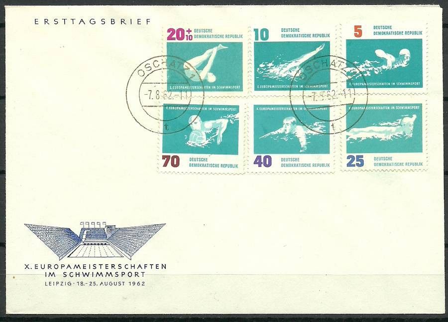 Znaczek NRD / DDR 1962 Mi 907-912 FDC