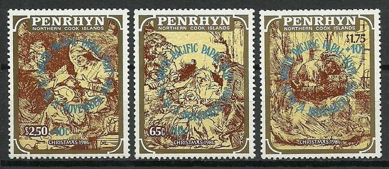 Znaczek Penrhyn 1986 Mi 458-460 Czyste **