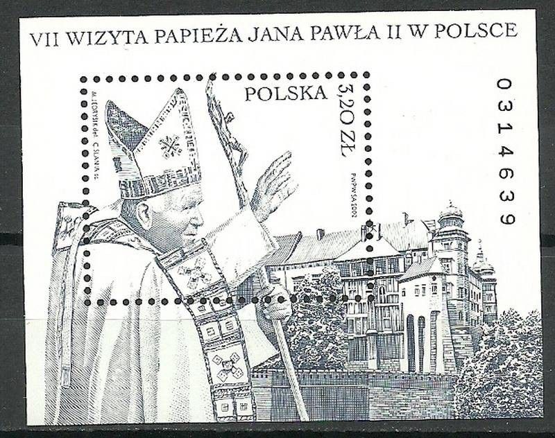 Znaczek Polska 2002 Mi bl 151 Fi bl 180 Czyste **