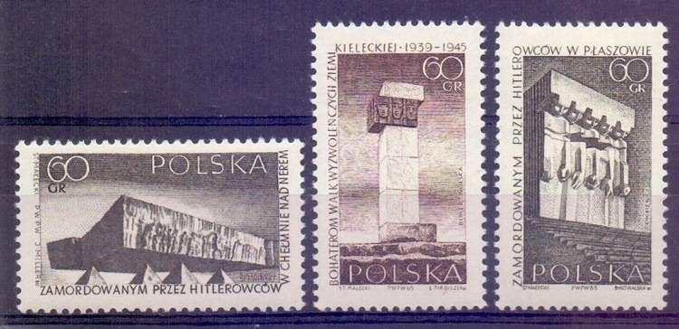 Znaczek Polska 1965 Mi 1632-1634 Fi 1483-1485 Czyste **