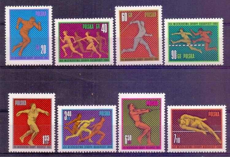 Znaczek Polska 1966 Mi 1680-1687 Fi 1532-1539 Czyste **