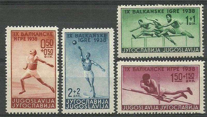 Znaczek Jugosławia 1938 Mi 362-365 Czyste **