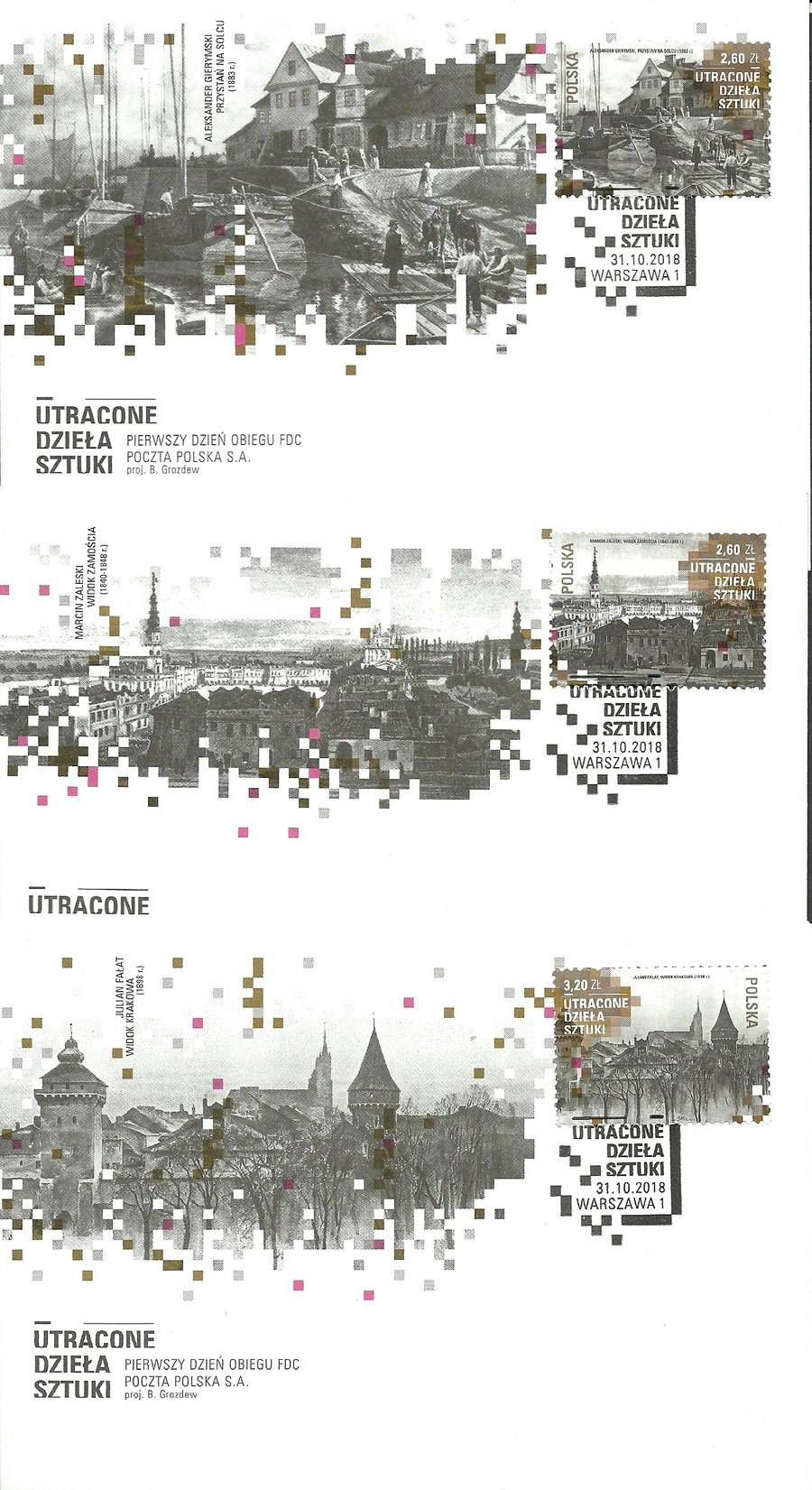 Znaczek Polska 2018 Mi 5027-5029 Fi 4877-4879 FDC